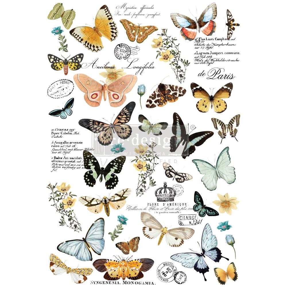 Redesign with Prima Decor Transfer ~ BUTTERFLY DANCE 24” x 35”